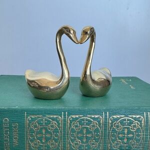 Vintage Brass Swan Figurines